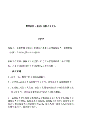 X控股企业副总裁授权书.docx