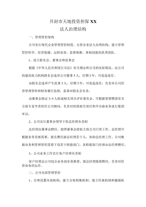X投资担保股份企业法人治理结构.docx