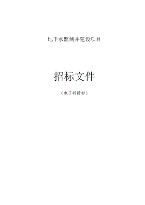 地下水监测井建设项目招标文件.docx