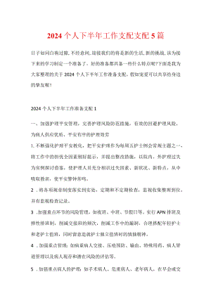2024个人下半年工作计划安排5篇.docx
