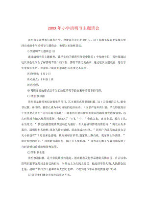 20XX年小学清明节主题班会.docx