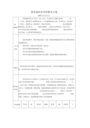 2022年苏教版小学科学四年级下册教案.docx