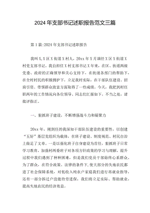 2024年支部书记述职报告范文三篇.docx