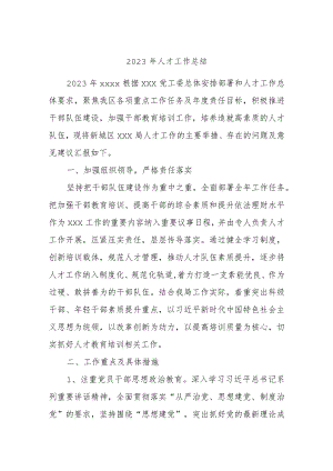 2023年人才工作总结.docx