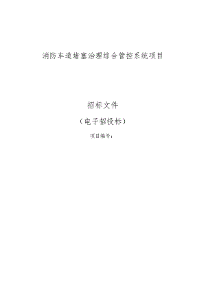 消防车道堵塞治理综合管控系统项目招标文件.docx