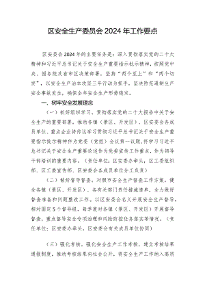 区安全生产委员会2024年工作要点.docx