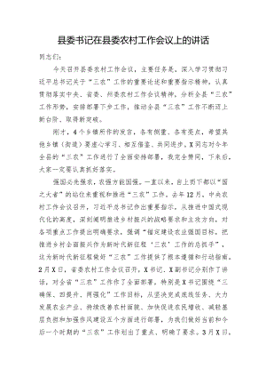 县委书记在县委农村工作会议上的讲话.docx
