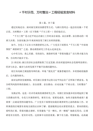“千村示范、万村整治”工程经验发言材料.docx