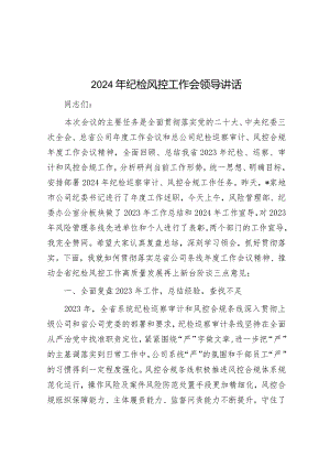 2024年纪检风控工作会领导讲话&在依法治省工作推进会上的汇报.docx