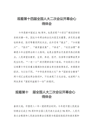 2024年两会观看第十四届全国人大二次会议开幕会心得感悟最新合集三十篇.docx