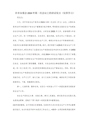 在市安委会2024年第一次会议上的讲话发言.docx