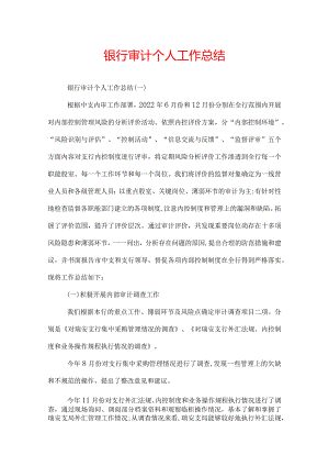银行审计个人工作总结.docx