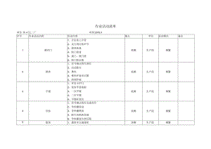 焦化厂作业活动清单.docx