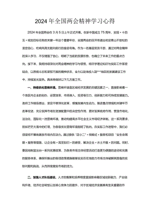 2024年全国两会精神学习心得.docx