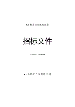 XX地产开发企业项目地质勘查招标文件.docx