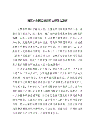 （2篇）2024年第五次全国经济普查心得体会发言.docx