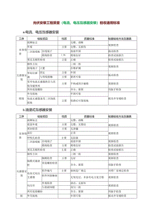 光伏安装工程质量（电流、电压互感器安装）验收通用标准.docx