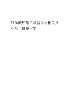 2023年脂肪酸甲酯乙氧基化物相关行业项目操作方案.docx