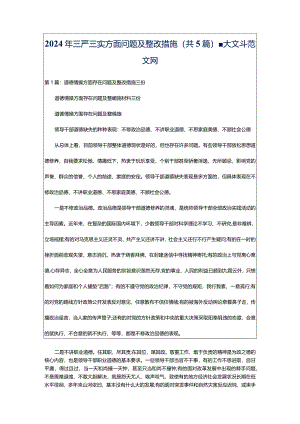 2024年三严三实方面问题及整改措施（共5篇）-大文斗范文网.docx