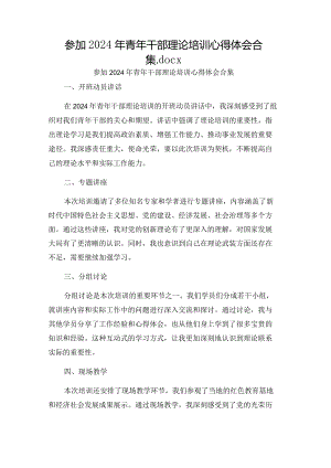 参加2024年青年干部理论培训心得体会合集.docx