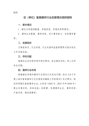畜禽屠宰行业发展情况调研提纲.docx