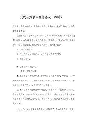 公司三方项目合作协议（30篇）.docx