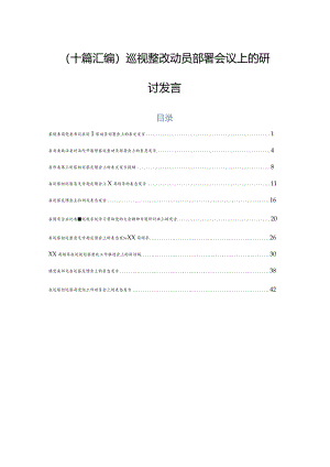 （十篇汇编）巡视整改动员部署会议上的研讨发言.docx