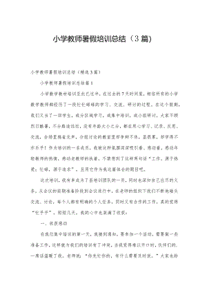 小学教师暑假培训总结（3篇）.docx