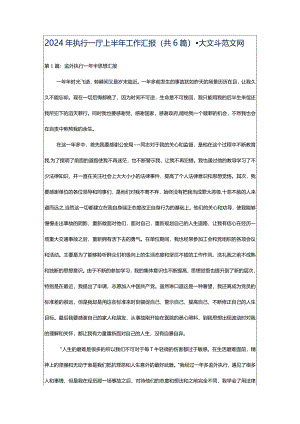 2024年执行一厅上半年工作汇报（共6篇）-大文斗范文网.docx