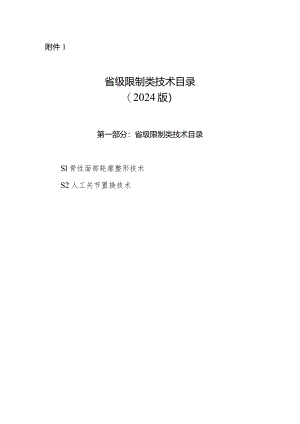 浙江省省级限制类技术目录（2024版）.docx