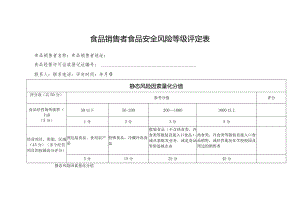 食品销售者食品安全风险等级评定表.docx