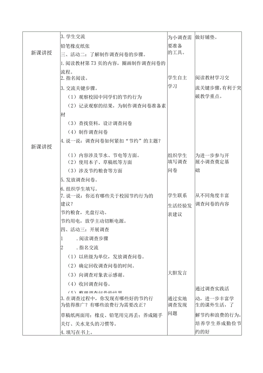 项目十校园节约行为小调查(教案)五年级劳动下册同步(人教版).docx_第2页