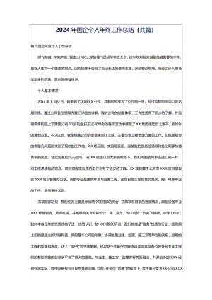 2024年国企个人年终工作总结（共篇）.docx