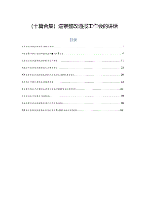 （十篇合集）巡察整改通报工作会的讲话.docx