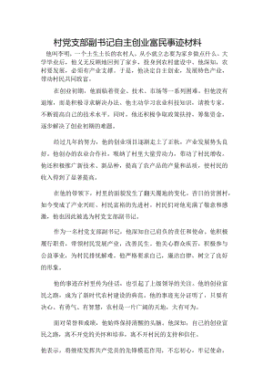 村党支部副书记自主创业富民事迹材料.docx