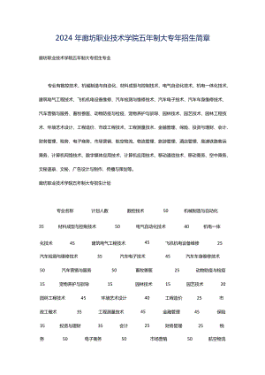 2024年廊坊职业技术学院五年制大专年招生简章.docx