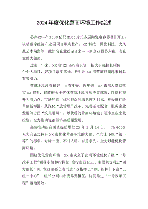 2024年度优化营商环境工作综述.docx