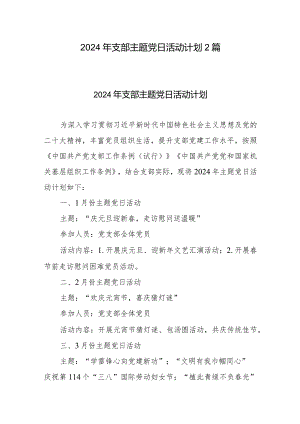 2024年支部主题党日活动计划2篇.docx