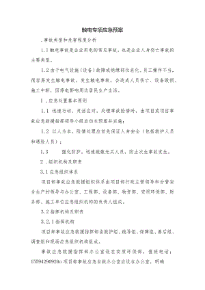 触电专项安全生产应急预案.docx