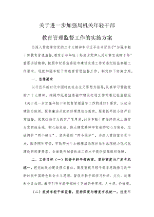 年轻干部教育管理监督工作的实施方案.docx