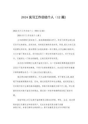 2024实习工作总结个人（12篇）.docx