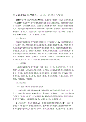党支部2024年度组织、人资、党建工作要点.docx