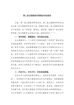 第二批专题教育开展情况评估报告5篇（最新版）.docx