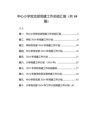 中心小学党支部党建工作总结汇报（共10篇）.docx