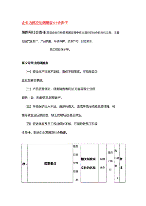 企业内部控制调研表-社会责任.docx