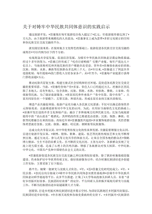 关于对铸牢中华民族共同体意识的实践启示.docx
