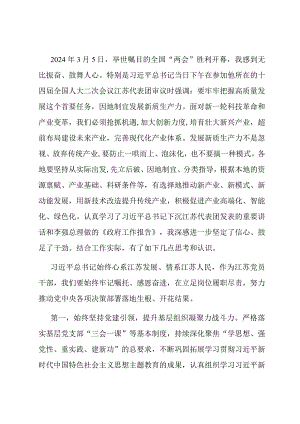 党员领导干部学习贯彻2024年全国“两会”精神心得体会.docx