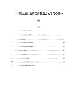 （十篇合集）巡察工作复盘会的学习心得体会.docx