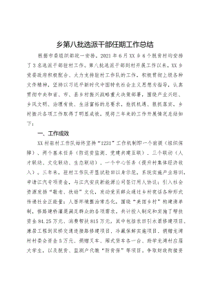 乡第八批选派干部任期工作总结.docx