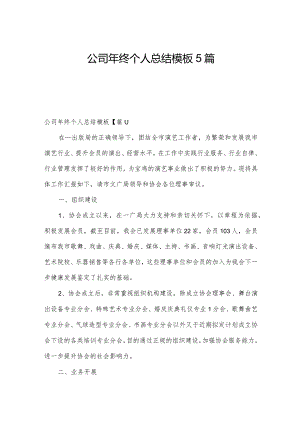公司年终个人总结模板5篇.docx